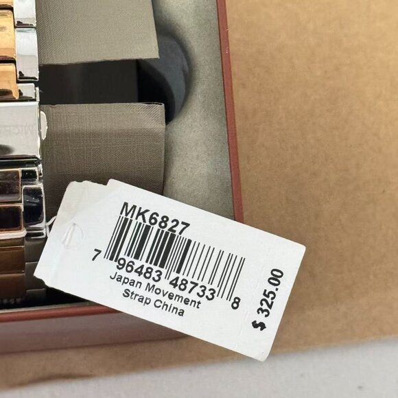 Michael Kors MK6827 Tibby White Chronograph Glitz Dial Two Tone Rose Gold/Silver - Picture 8 of 8